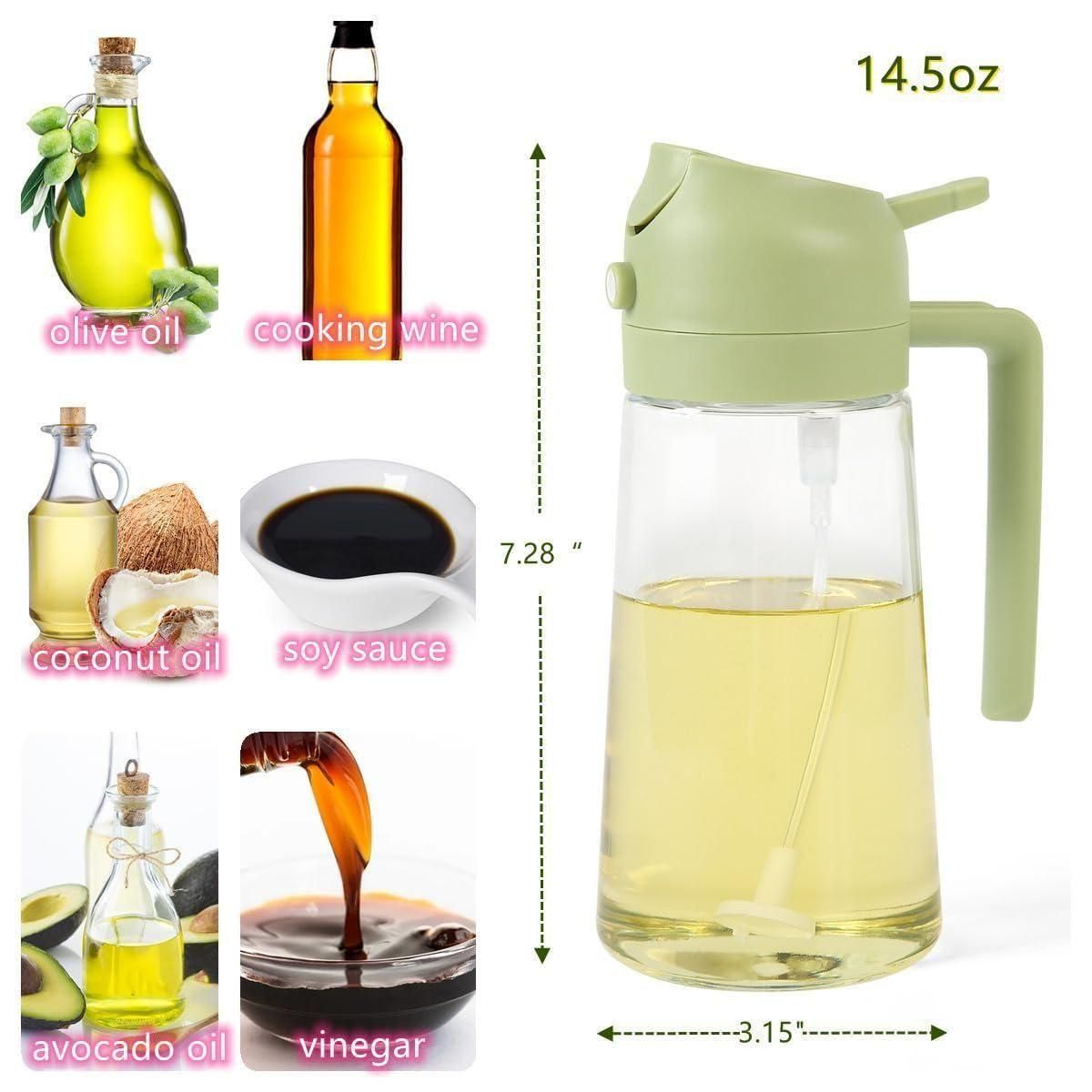 Multipurpose Oil Sprayer and Dispenser Glass Jug with lock system (500 ML)